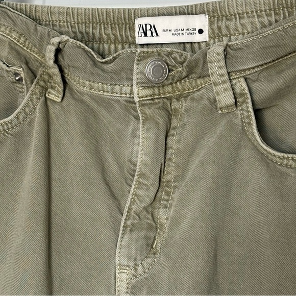 Zara Mercer Jogger Jeans Olive Green M - Picture 3 of 11